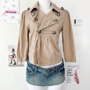 Y2K Beige Military Jacket